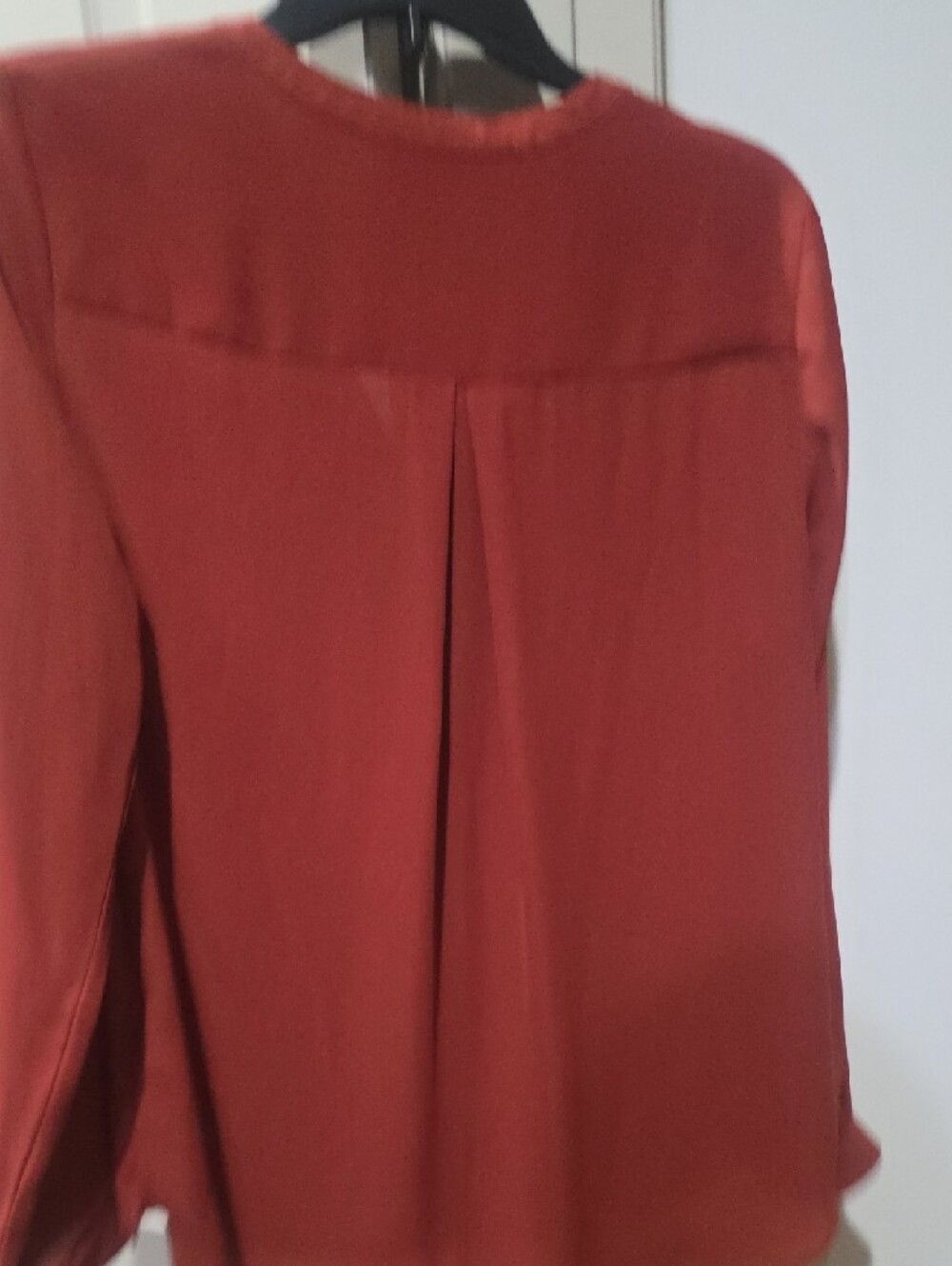 IC COLLECTION Rust Ruffle-Front Blouse - Picture 5 of 7